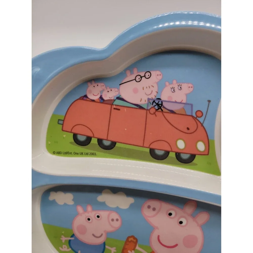 Zak! Designs Vintage 2003 Peppa Pig Childrens Melamine Divided Plate